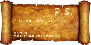Preiner Sára névjegykártya
