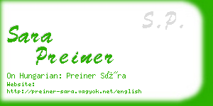 sara preiner business card
